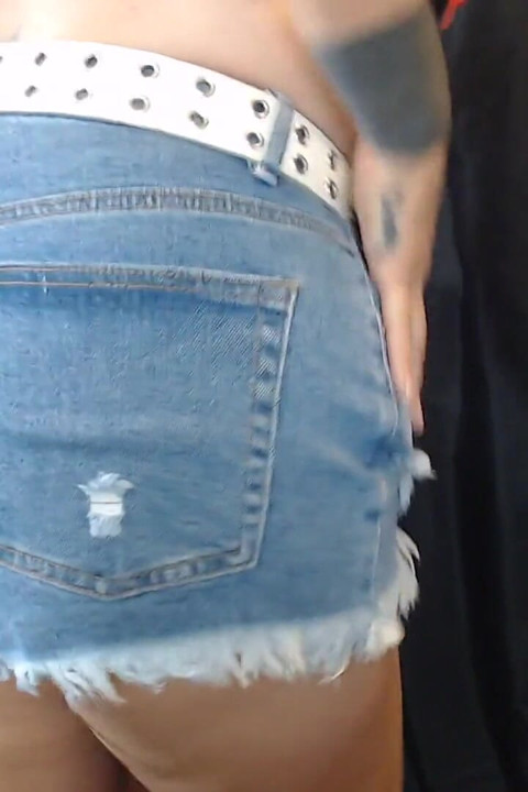 Torn Short Shorts Ass Tease