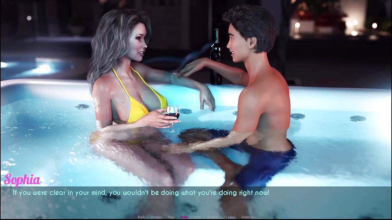 Awam Sophia and Sam Spend Time in Hottub