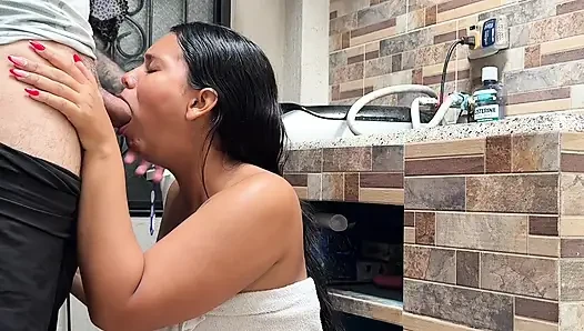 I find my father's wife doing laundry alone and ends up with a vagina full of semen REDPO