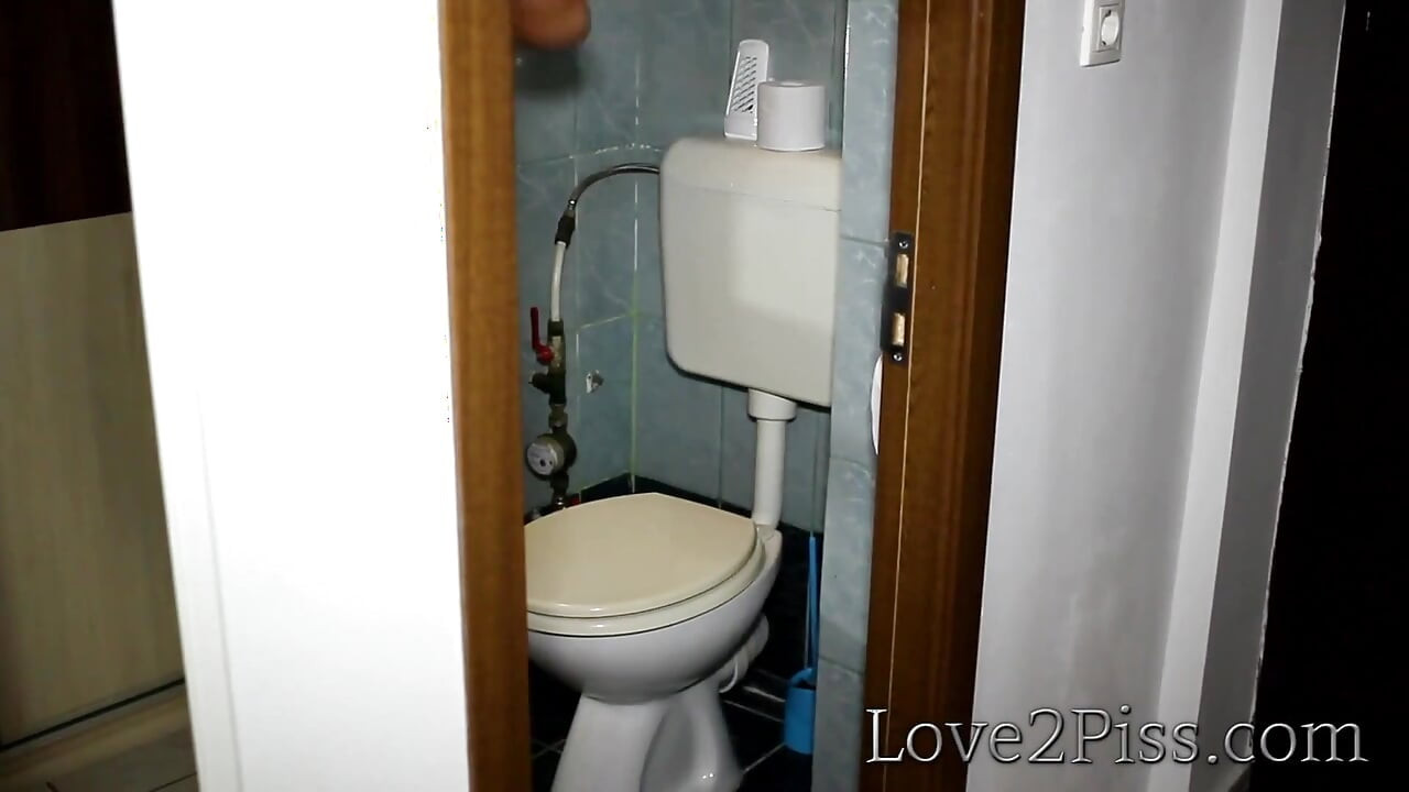 She arrives home desperate to pee in bathroom, in the grass outdoors - compilation