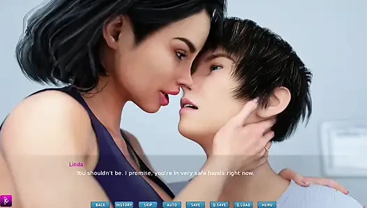 Sexy schönheit küsst ihren schwarm und bringt ihn zum kommen - gameplay