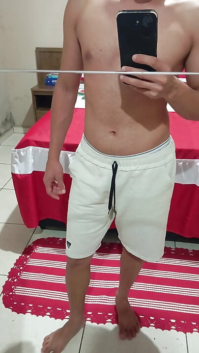 White gym shorts