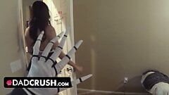 DadCrush - Sweet Babe Celebrated Halloween By Getting Her Tight Twat Plowed Hard By Big Cock
