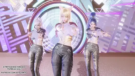 MMD - KARD - GUNSHOT - Ahri, Kaisa & Evelynn Sexy Kpop Dance League of Legends Hentai Uncensored 4K 60FPS