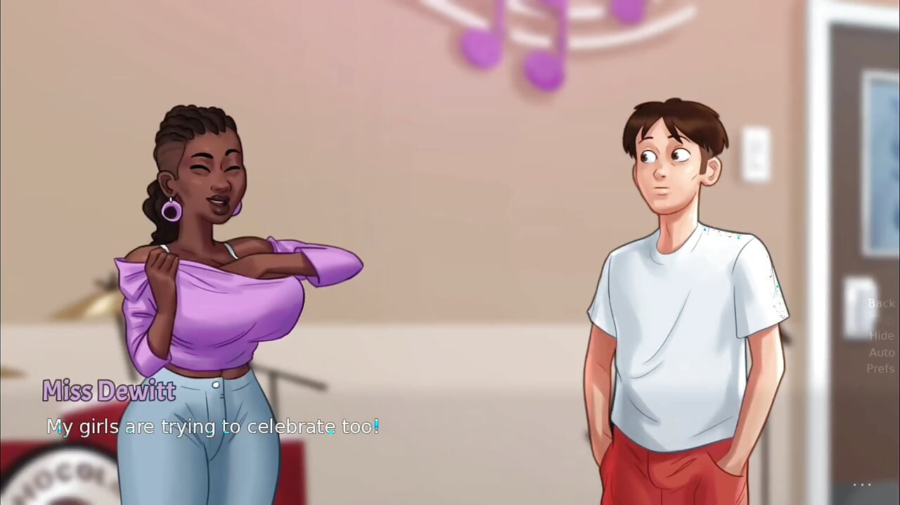 Anon beat out the rhythm from a pair of big black boobs - summer time saga