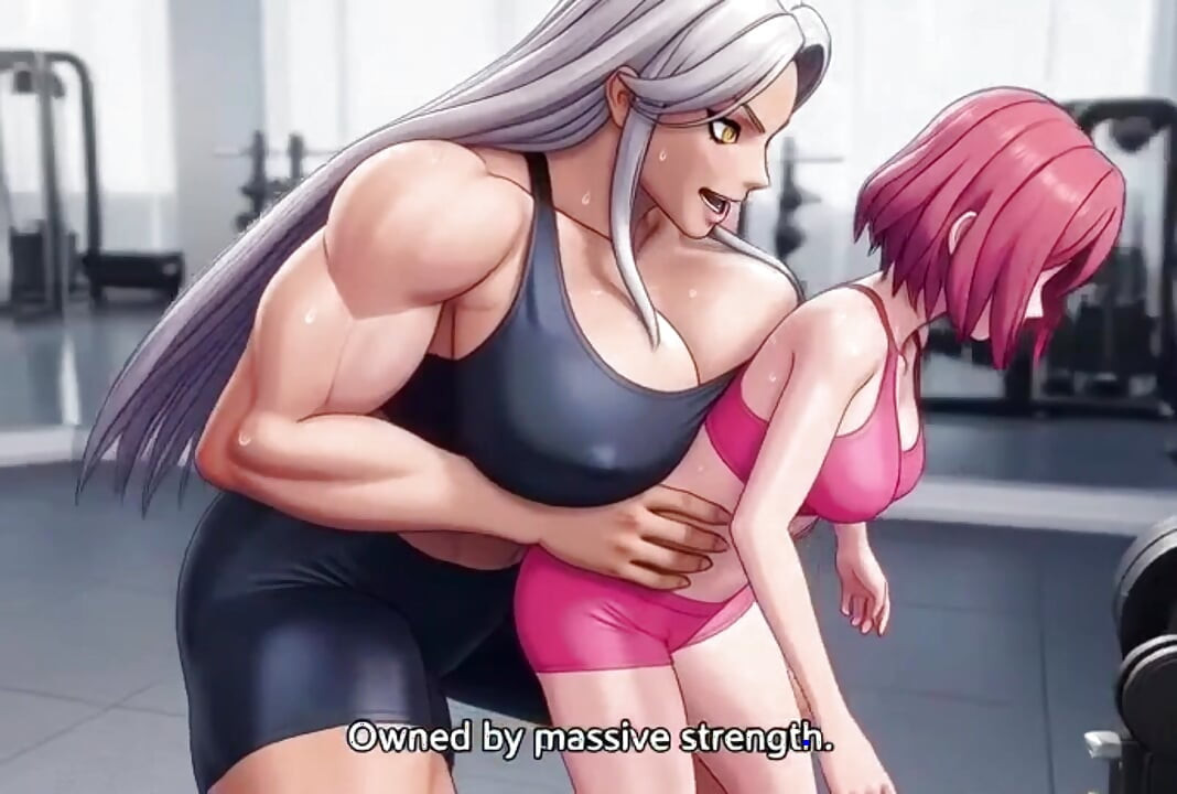 Massive futanari gym trainer dominates client and fuck her hard