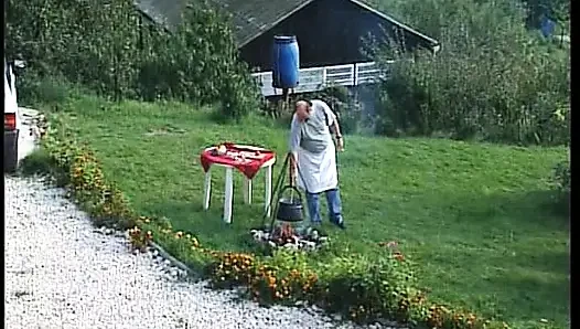 Mature German whores sharing dicks in hot outdoor orgy