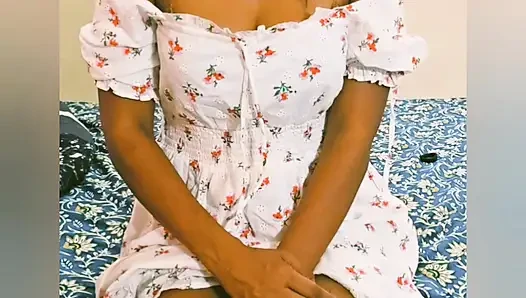 Pt 6 Izha mallu kerala wife striping dress. Hot brunette from India remo...