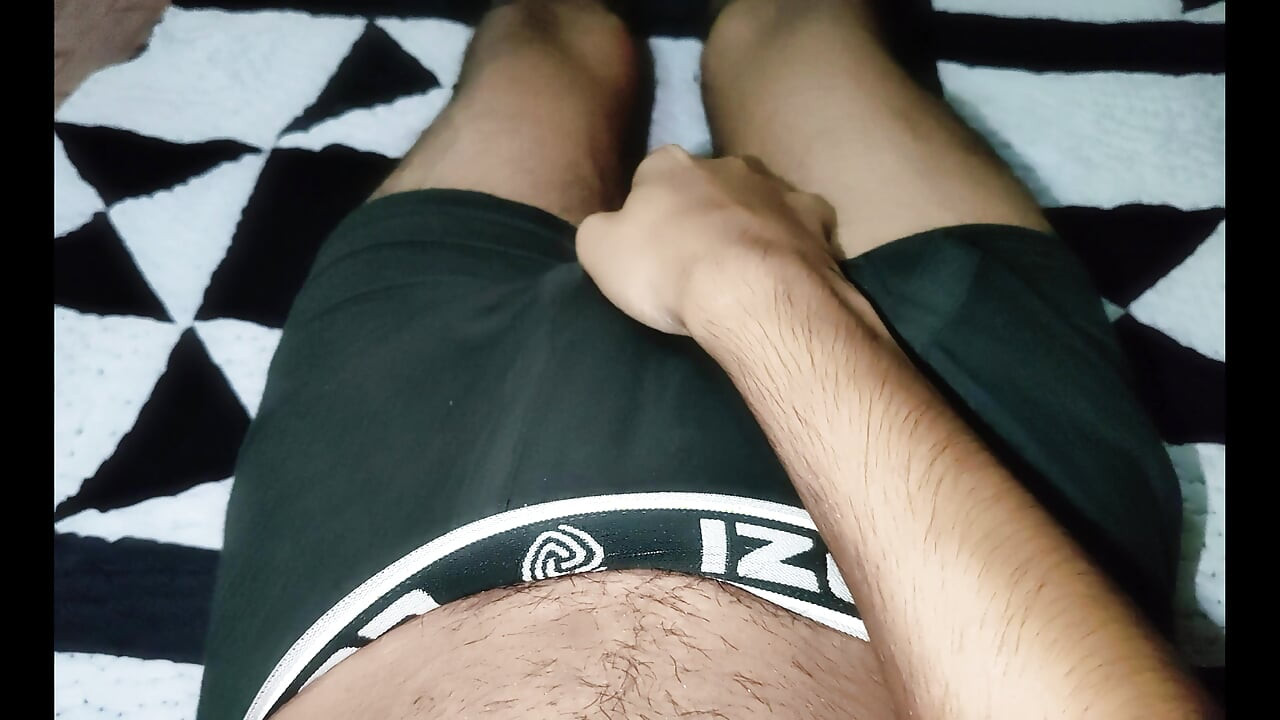 Teen boy teasing dick and masturbation