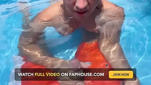 Blowjob, Handjob in Pool