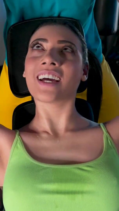 Captivating moment from "Fitness Rooms Big tits Latina has the hots for gym teacher"