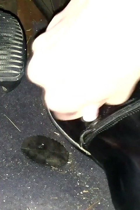 Pedal Pumping and Unzipping My Black Leather High Heeled Boots