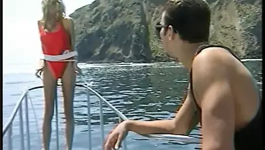 Hung stud gets head on a boat from a sexy blonde, then fucks her
