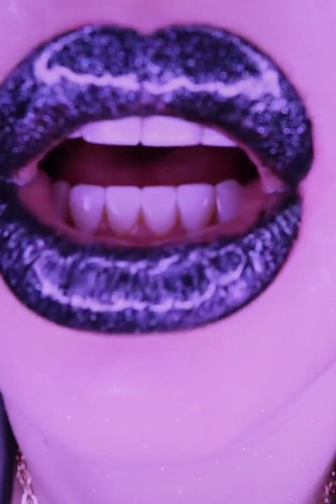 Glossy black lips get total control over you! Mesmerizing JOI