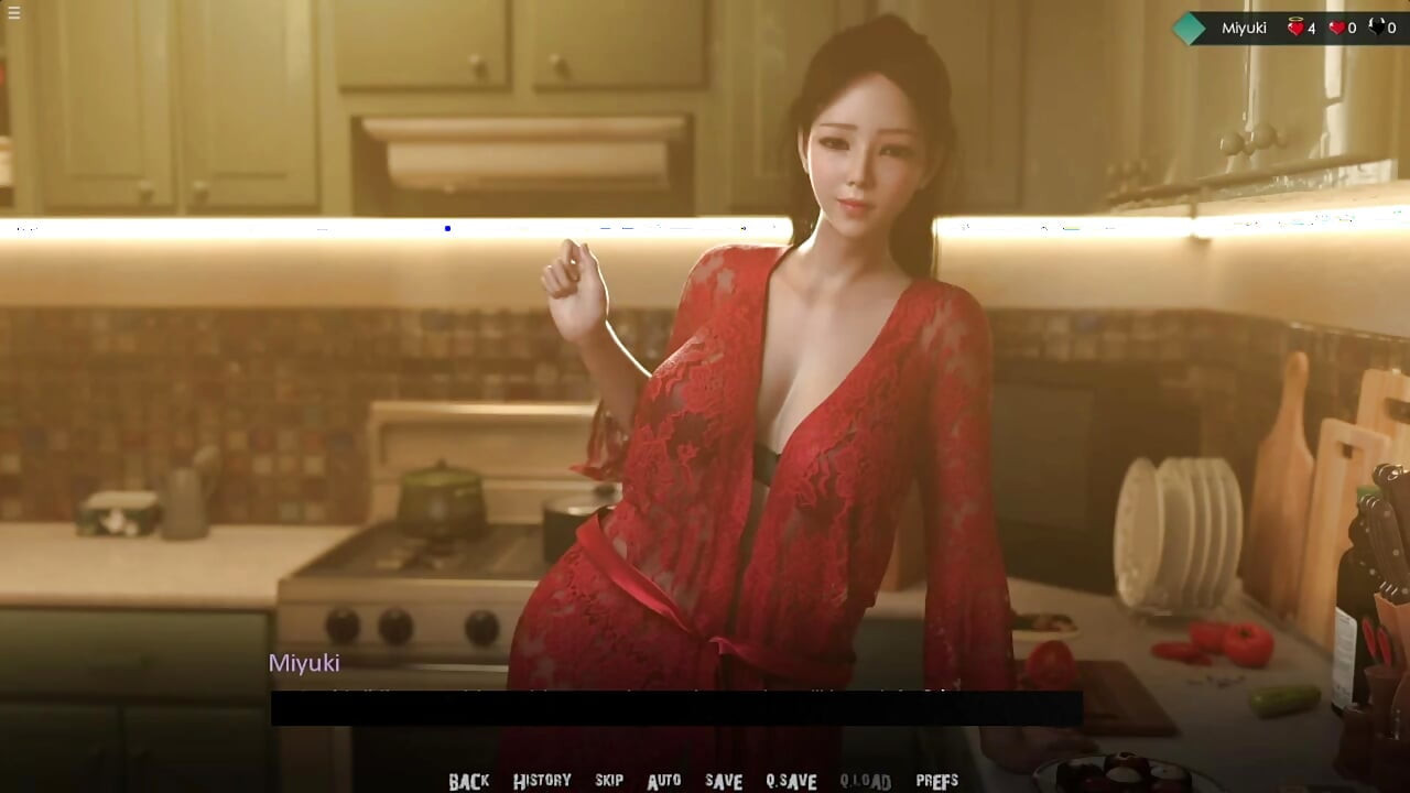 Une belle-mère japonaise trémousse son gros cul dans la cuisine