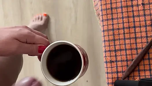 Cum in Coffee Yum Yum
