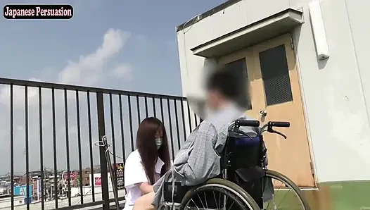 Stunning Nurse Lady Gets Thrilling Daylight Exposure on the Care Facility Rooftop in Uniform - Part1