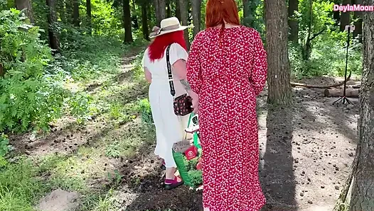 Two girlfriends decided to relax outdoors and have hot sex.