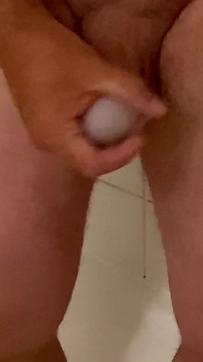 Using the Cum I Saved as Lube for Shower Wank