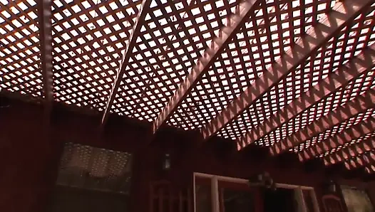 Blonde in lingerie gets fucked outdoor from the BBC stud