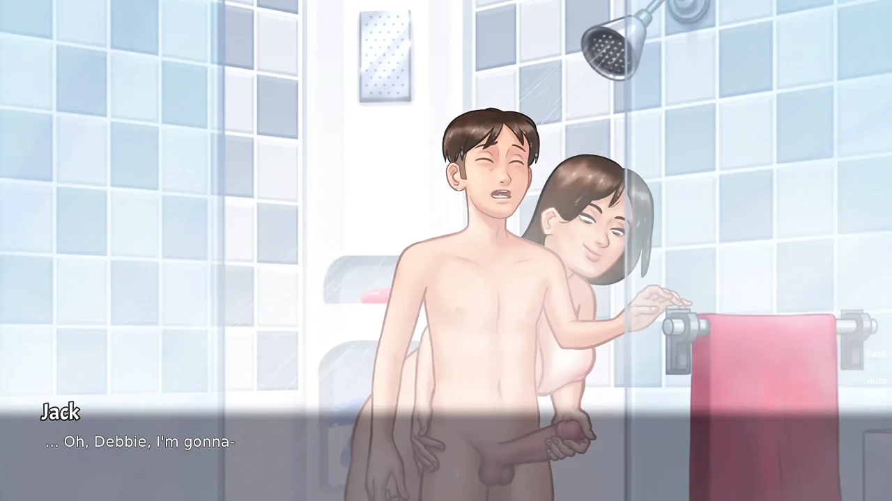 Stepson shower with MILF Stepmom Debbie and had kinky session (Summertime Saga)