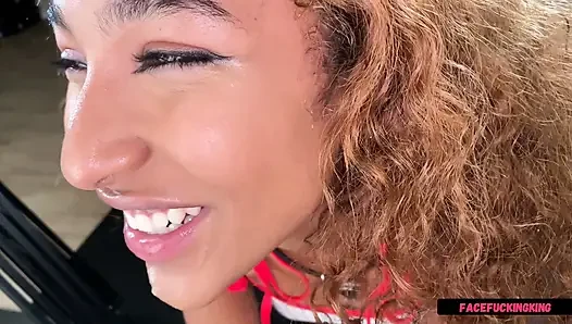 Sexy Mixed Race 19 Yr Old Brixley Sloppy Deepthroat Blowjob