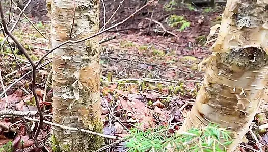 pussy pissing  water on the rock