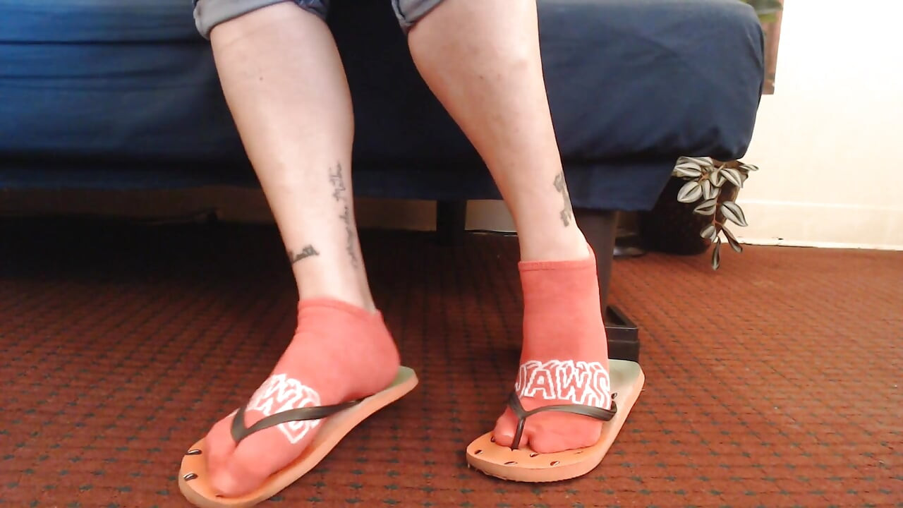 Watermelon Red Flipflops Red Ankle Socks