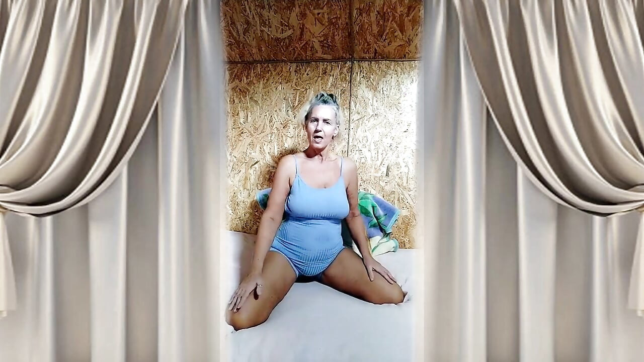 Hot Housewife Lukerya Is Busy Having Fun on a Large Bed.