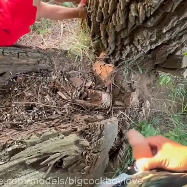 Showed a Dick to the Drivers of a Random Twink Athlete with a Big Dick Fucked on the Highway