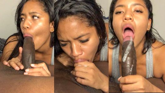 Ma demi-cousine fait l'une des meilleures pipes avec une éjaculation dans la bouche et avale tout le sperme - couple amateur - nysde