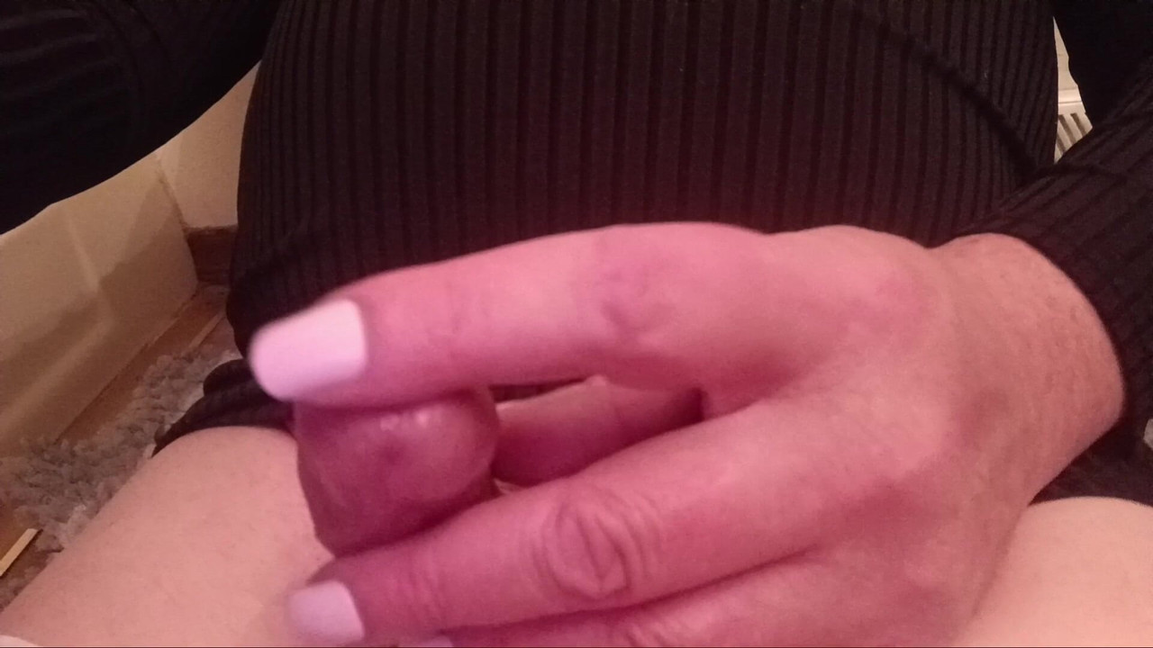 Just the tip.  Rubbing the head of my little cock