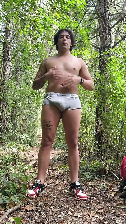 Italian gay guy strips outdoors, fucks his ass with dildo and drinks his cum