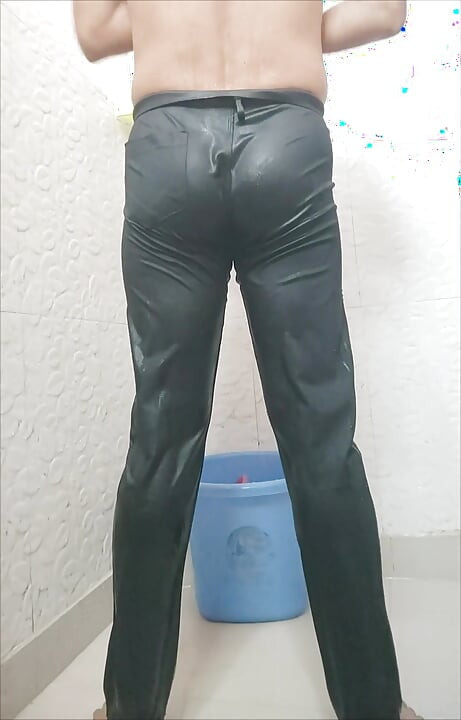 A hard long cock came out of tight pants.