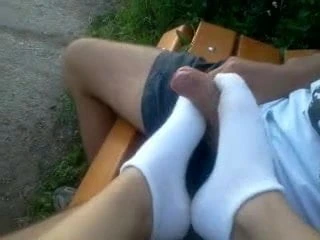 footjob white socks