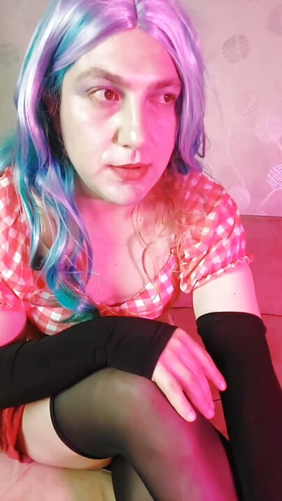 Sissy em Conjunto Vermelho Rosa