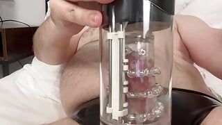 Black Latex Slip & Red Latex Toe Socks - Using Machine Til Cumshot
