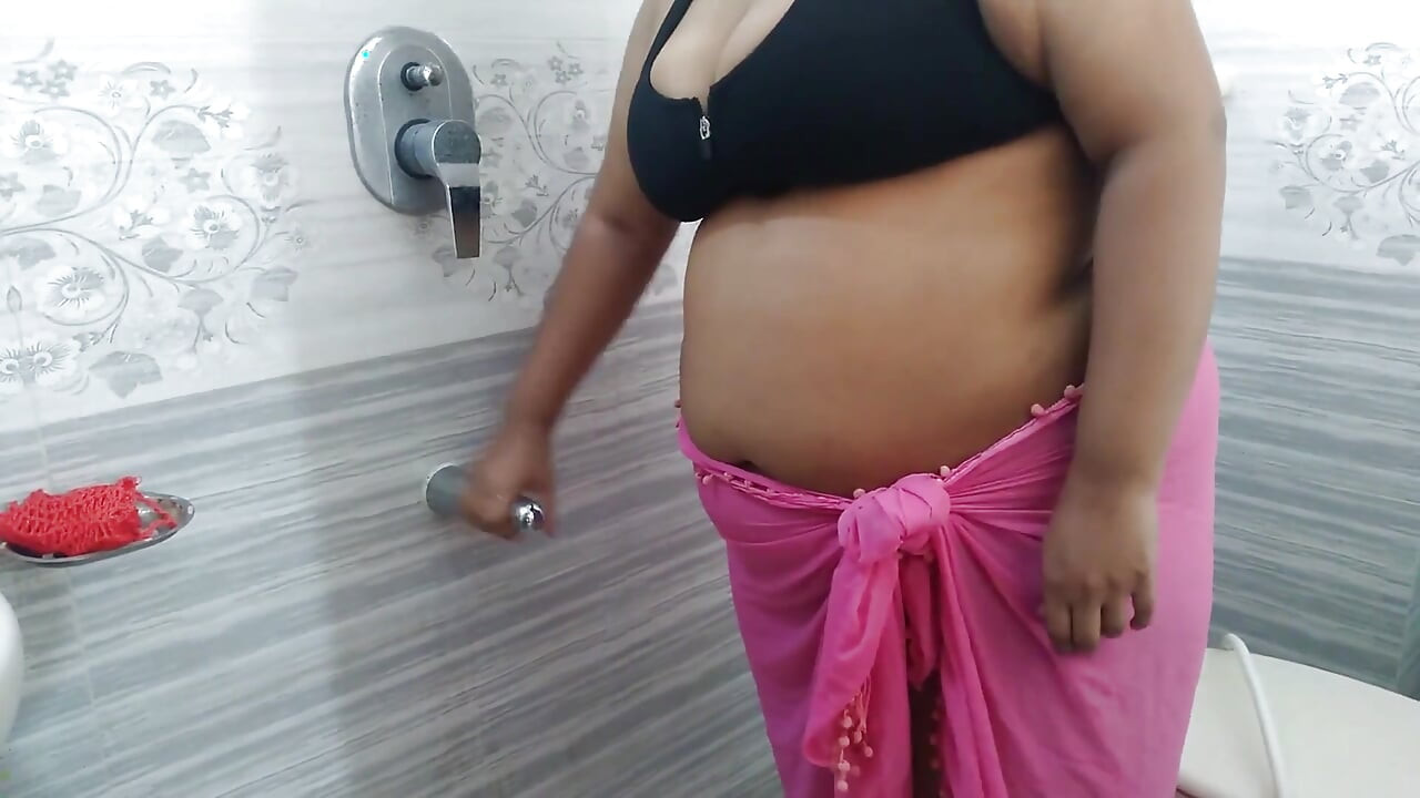 55-year-old Indian Stepmom Gets Sexually Excited and Has Sex with a Water Pipe in the Bathroom - Desi Sex