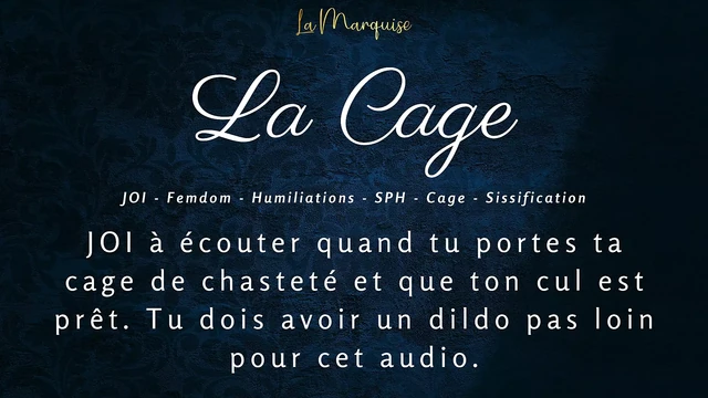 JOI for a caged guy who has to dildo his ass | French Audio Porn