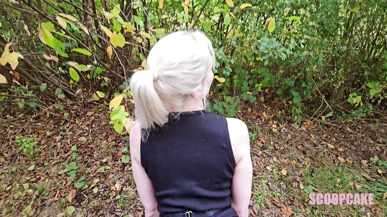 German Blonde Pisses Outdoors and Gets Fucked in Crotchless Pantyhose
