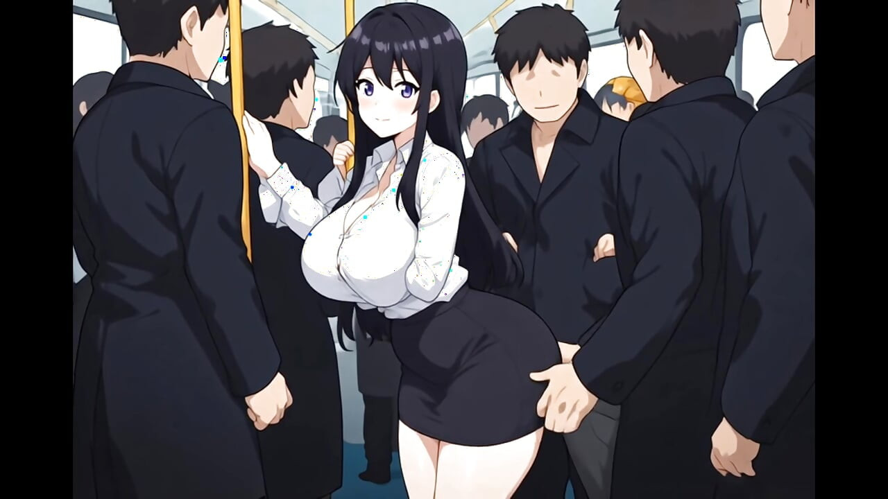 Anime public bus threesome sex