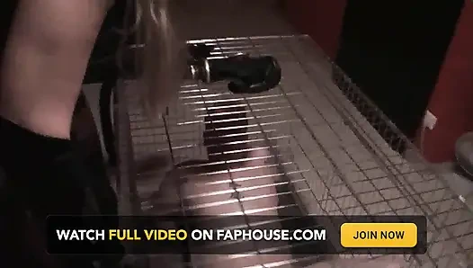 Spitting and humiliating caged Ulf