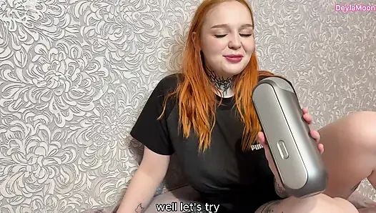 A stepmother fantasizes about two cocks and tells her stepson about it while helping him finish.