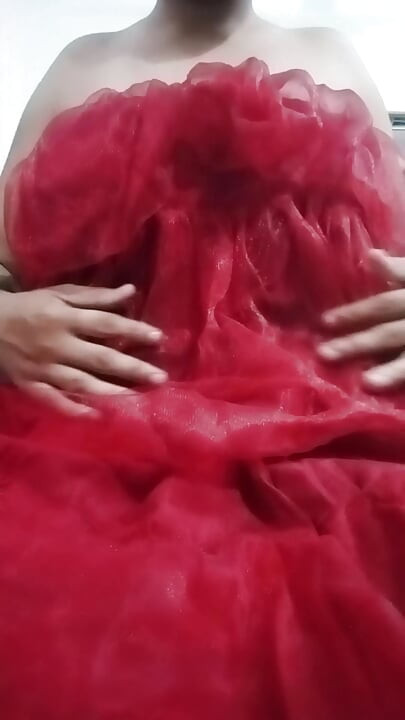 Indian Gay Crossdresser Gaurisissy real xxx homemade sex in Red lehenga