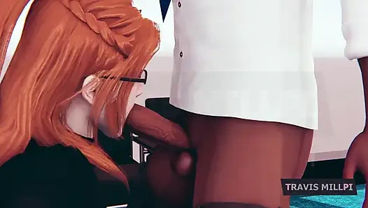 Büroverführung mit vollbusiger rothaariger sekretärin nach feierabend bestrafung