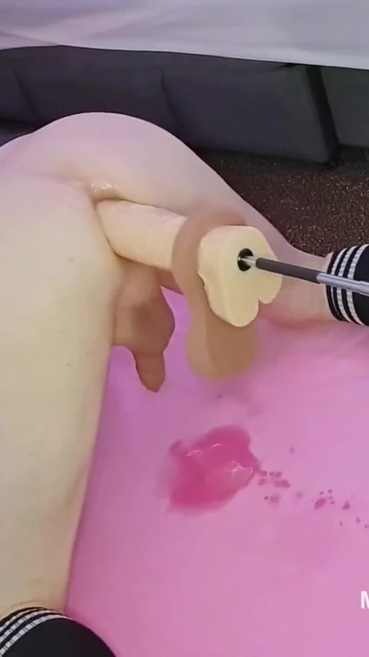 Jaw-dropping moment from "Limp dick DILF Mike ass fucked and squirting with huge dildo on the fucking machine"