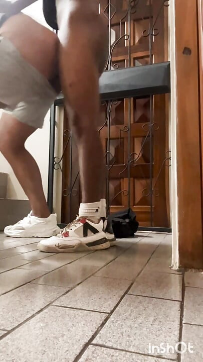 The neighbor fucks me on the stairs of the building when no one sees