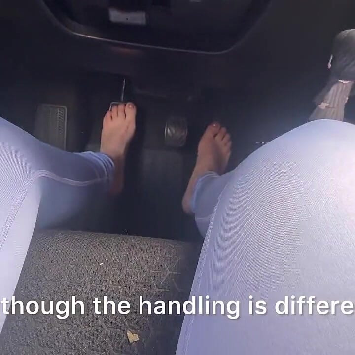 My Lover Plays with His Feet on the Pedals of His Car