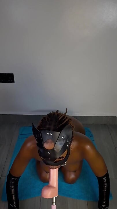 Cat Woman Destroys Her Wet Sloppy Throat Just for Yoy