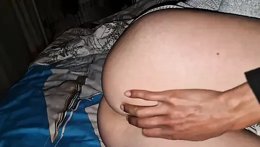My stepsis forgot to close the door to her room, she catches me masturbating next to her and I'm surprised by her reaction